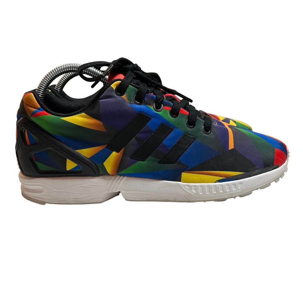 Adidas Mens ZX Flux Torsion Macro Prism Geometric Sneakers Size 8 Multicolor
